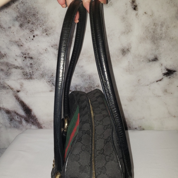 Gucci black monogram horsebit striped purse - Picture 5 of 16